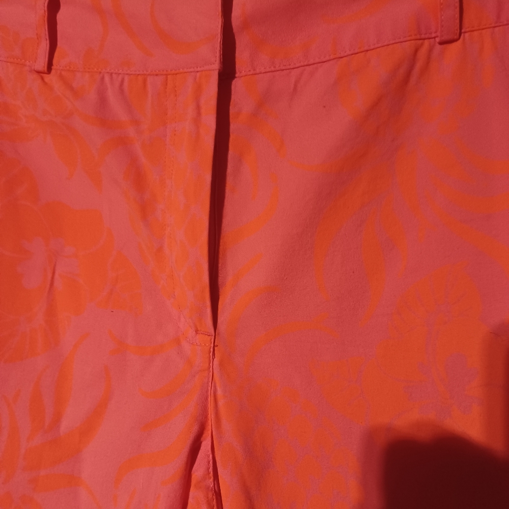 Lilly Pulitzer cotton Capri pants pink/orange pineapple - Picture 4 of 7